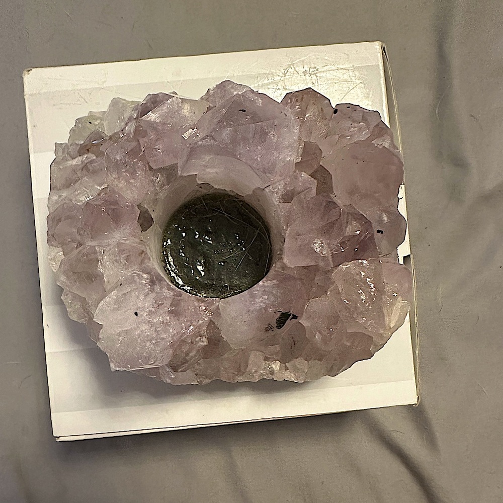 Amethyst Crystal candle holder